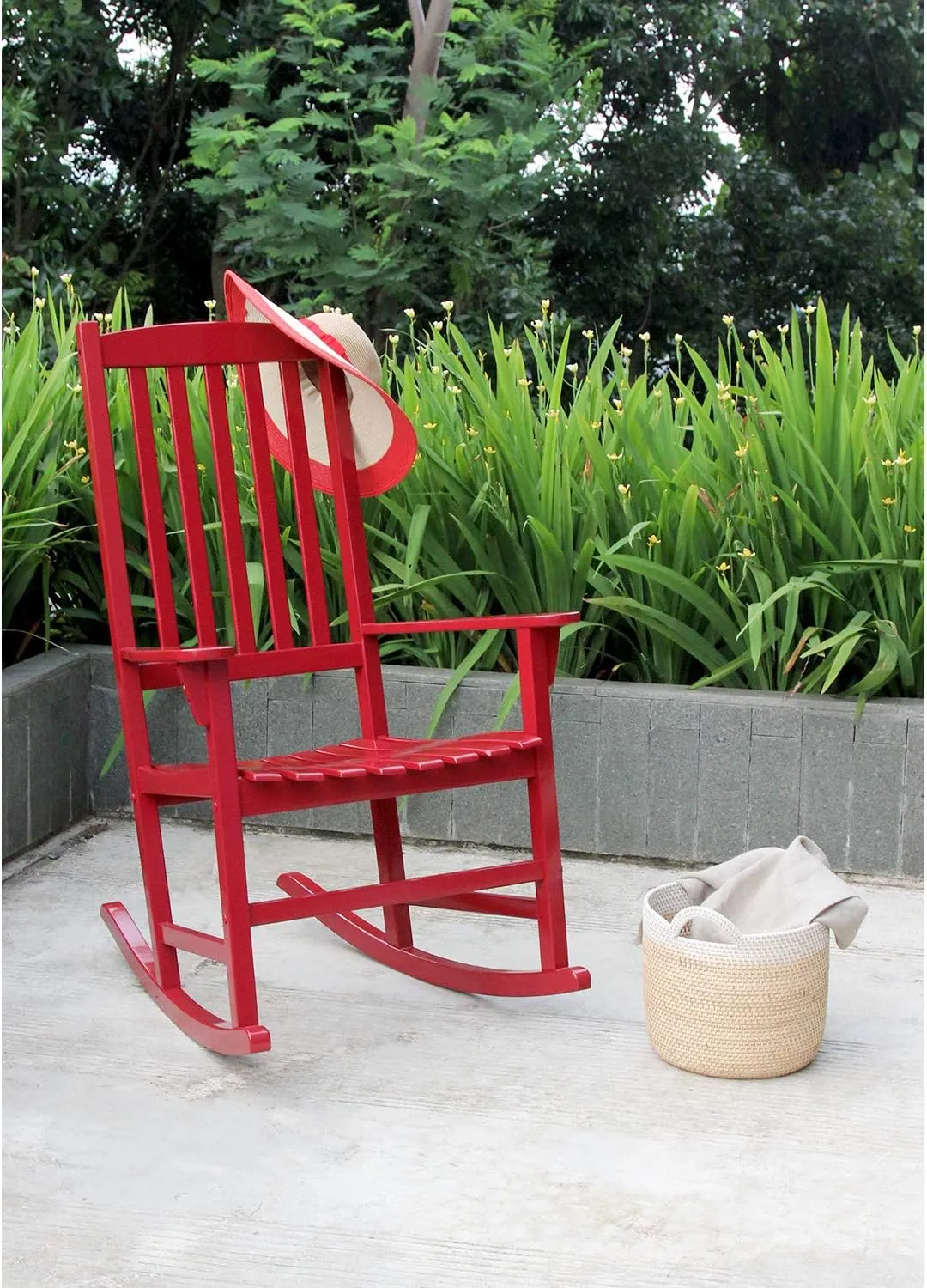 Cambridge Casual Solid Wood Bentley Porch Rocking Chair, Red