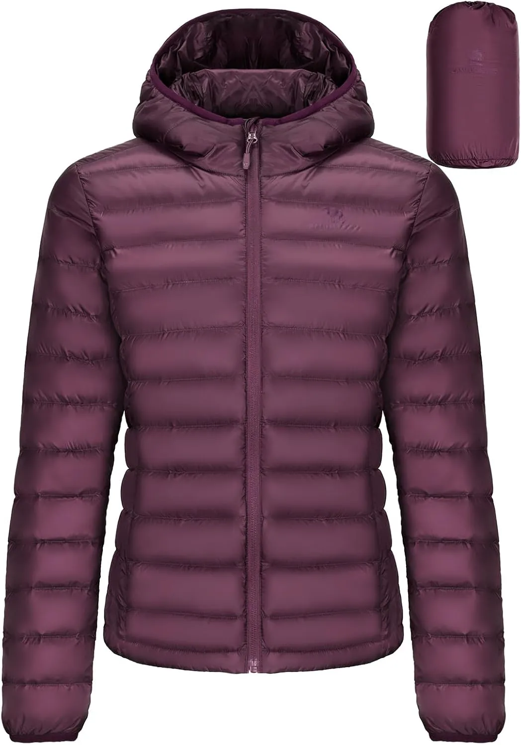 CAMEL CROWN Women's Packable Hooded Down Jacket Ultra Light Insulated Puffer Coat Water Resistant