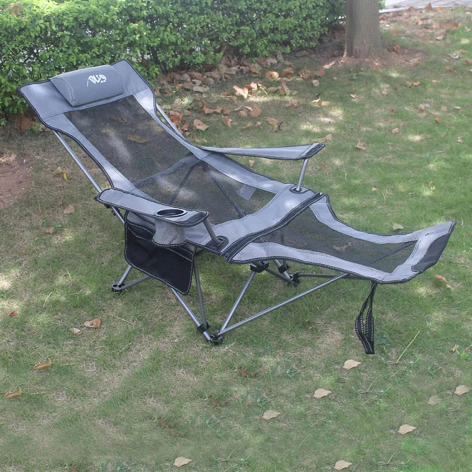Camping Chair with Footrest,Outdoor Zero Gravity Chair Foldable Recliner Adjustable Patio Lounge Side Cup Holder Tray