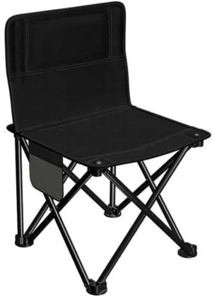 Camping Chairs Outdoor Folding Backrest Chair Portable Fishing Chair with Side Pocket Lightweight Leisure Chairs Padded Deck Chair Portable Folding Chair (Color : A)