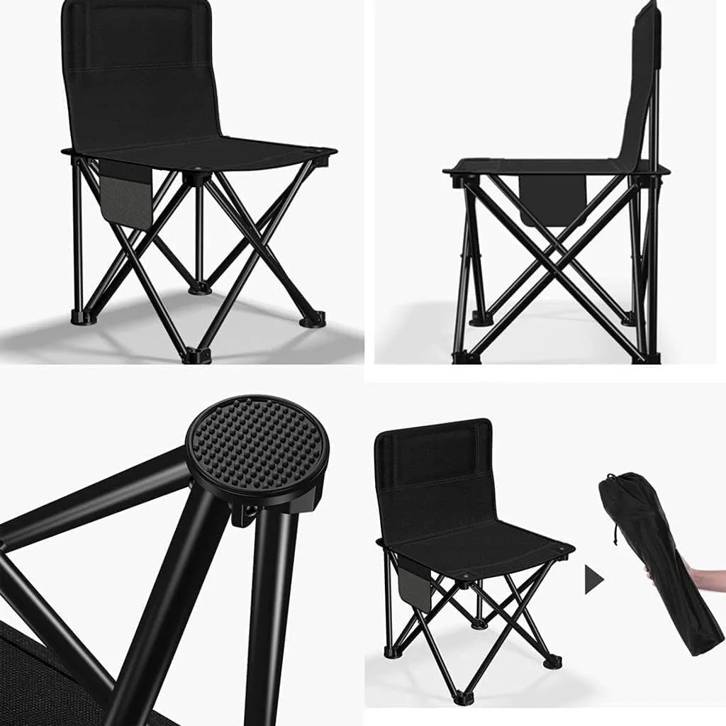 Camping Chairs Outdoor Folding Backrest Chair Portable Fishing Chair with Side Pocket Lightweight Leisure Chairs Padded Deck Chair Portable Folding Chair (Color : A)