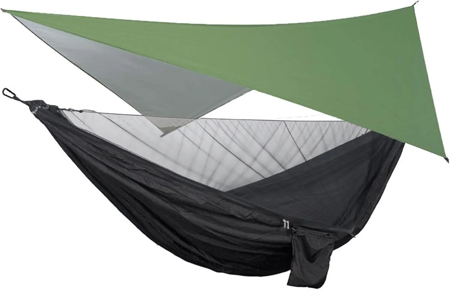 Camping Hammock Camping Hammock with Rain Fly Tarp and Mosquito Net Tent Tree Straps Portable Single Double Nylon Parachute Hammock for Travel