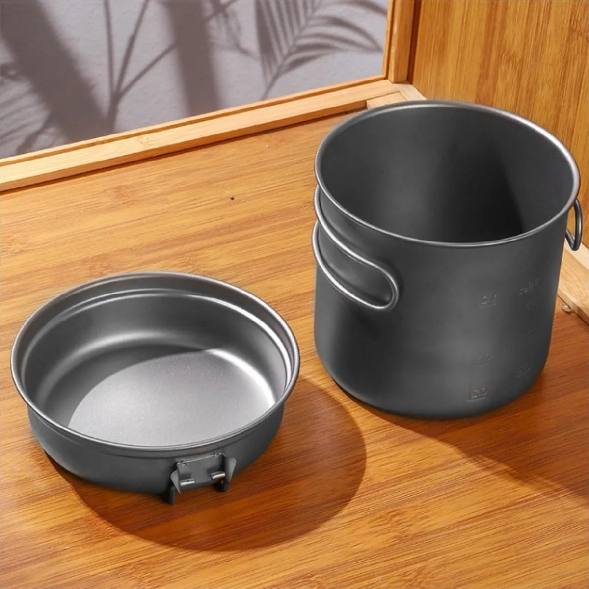 Camping Kitchen Utensil Outdoor Picnic Picnic Portable Cooking Pot Frying Pan Multi-Function Tableware Cooker Water Cup for Outdoor Cooking