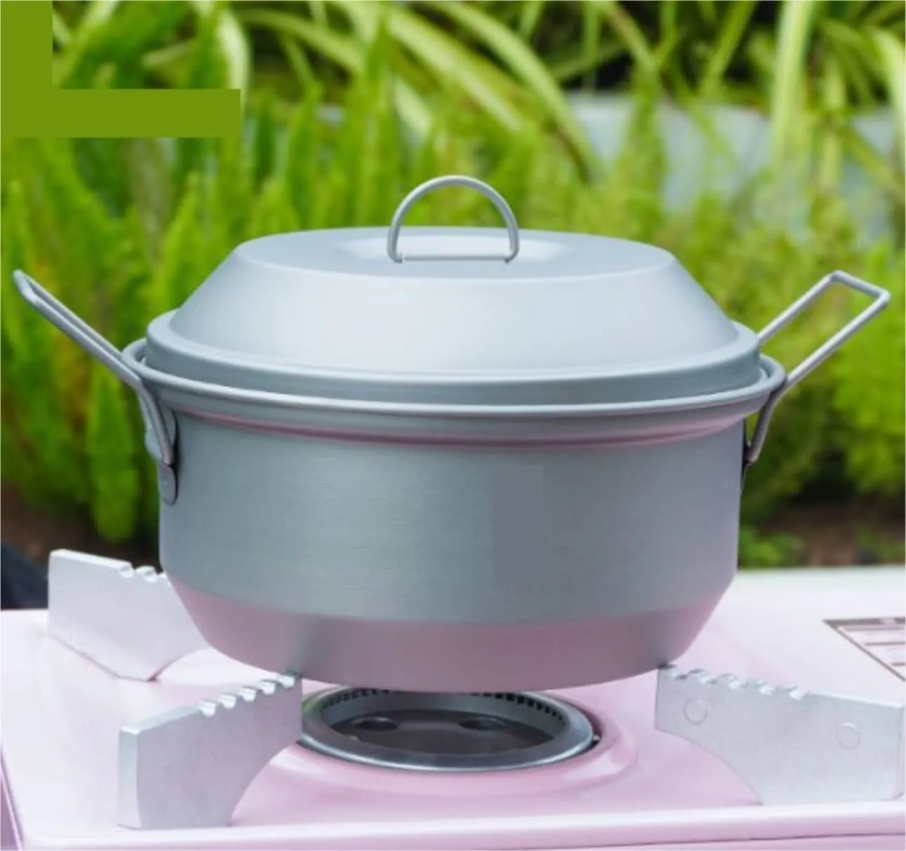 Camping Kitchen Utensil Pure Titanium Double Handle with Lid Camping Tableware Outdoor Portable Soup Pot Cooker for Outdoor Cooking
