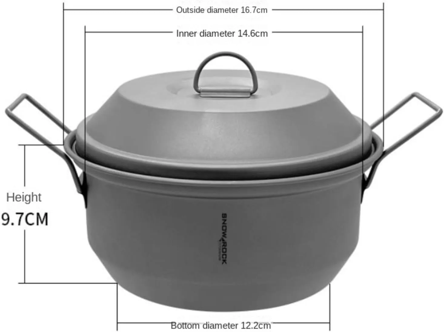 Camping Kitchen Utensil Pure Titanium Double Handle with Lid Camping Tableware Outdoor Portable Soup Pot Cooker for Outdoor Cooking