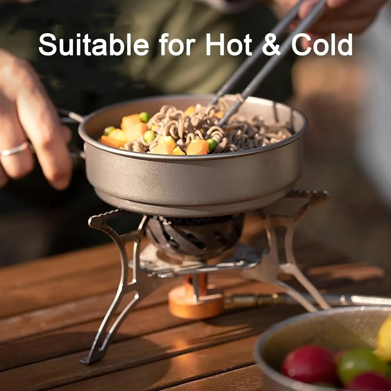 Camping Pot, Titanium Pan Dish Plate, Ultralight Camping Cookware, with Handle, for Outdoors Backpacking Hiking(B,500ml)