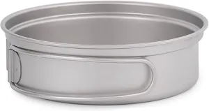 Camping Pot, Titanium Pan Dish Plate, Ultralight Camping Cookware, with Handle, for Outdoors Backpacking Hiking(B,500ml)