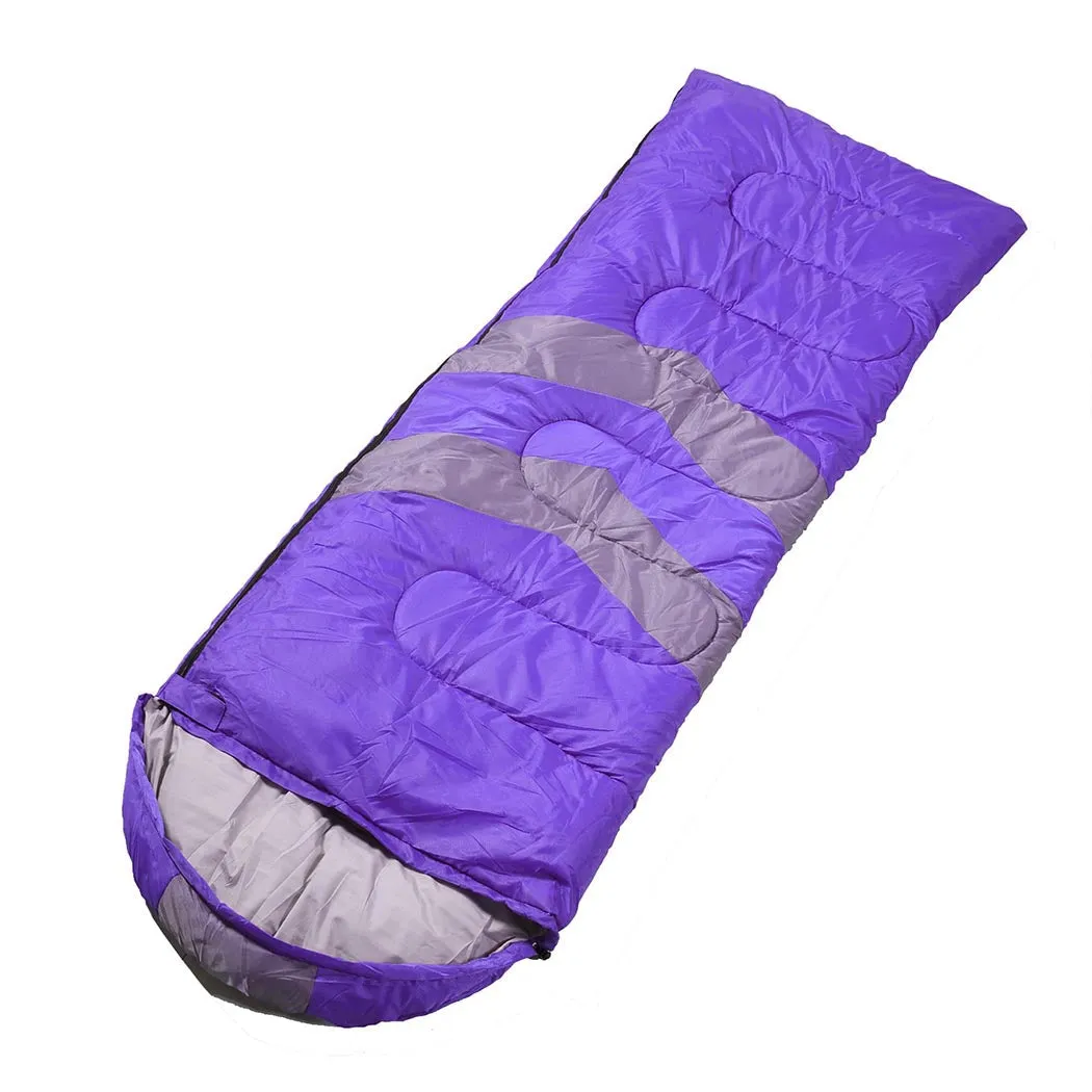 Camping Sleeping Bag -20°C, Thermal Envelope for Hiking, Purple