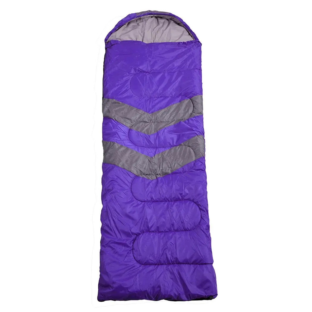 Camping Sleeping Bag -20°C, Thermal Envelope for Hiking, Purple