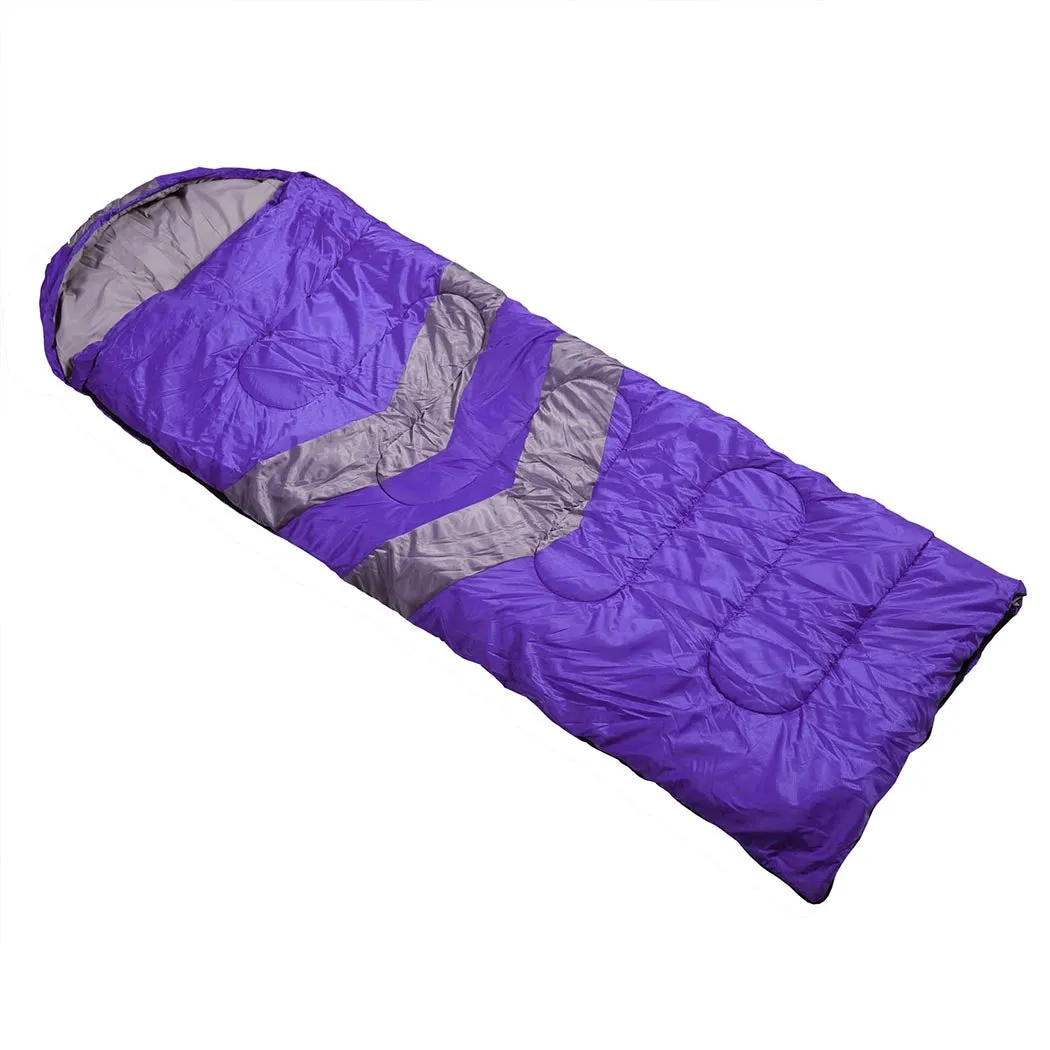 Camping Sleeping Bag -20°C, Thermal Envelope for Hiking, Purple