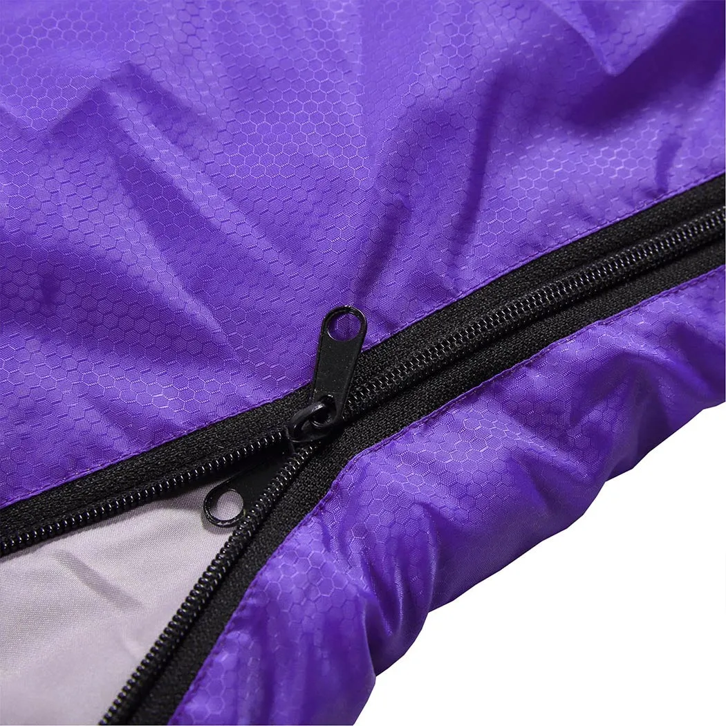 Camping Sleeping Bag -20°C, Thermal Envelope for Hiking, Purple