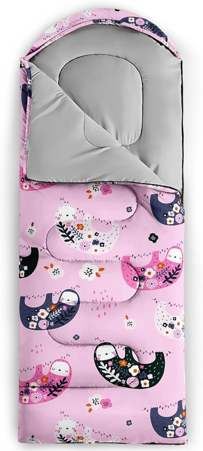 Camping Sleeping Bag for Kids and Adults - Lightweight & Warm 3-4 Season Waterproof Sleeping Bag for Camping, Hiking, and Sleepovers. Perfect for Boys, Girls, and Young Adults