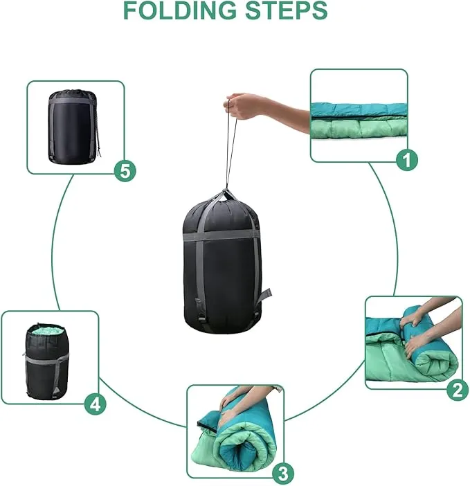 Camping Sleeping Bags for Adults Kids - 3-4 Seasons Warm & Cold Weather Backpacking Hiking XL Size Roomy Camping Gear Equipment for Couples Outdoor Car Family Travelling - Lightweight & Waterproof