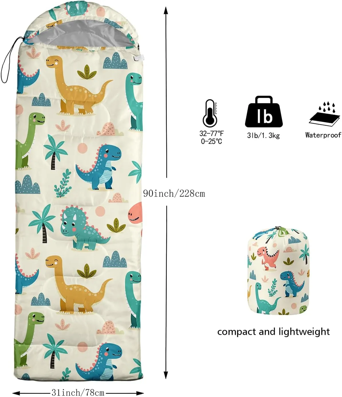 Camping Sleeping Bags Warm & Cool Weather Waterproof Backpacking Sleeping Bag All Seasons Camping, for Adult Kids Boy Girls Camping Gear Equipment, Traveling
