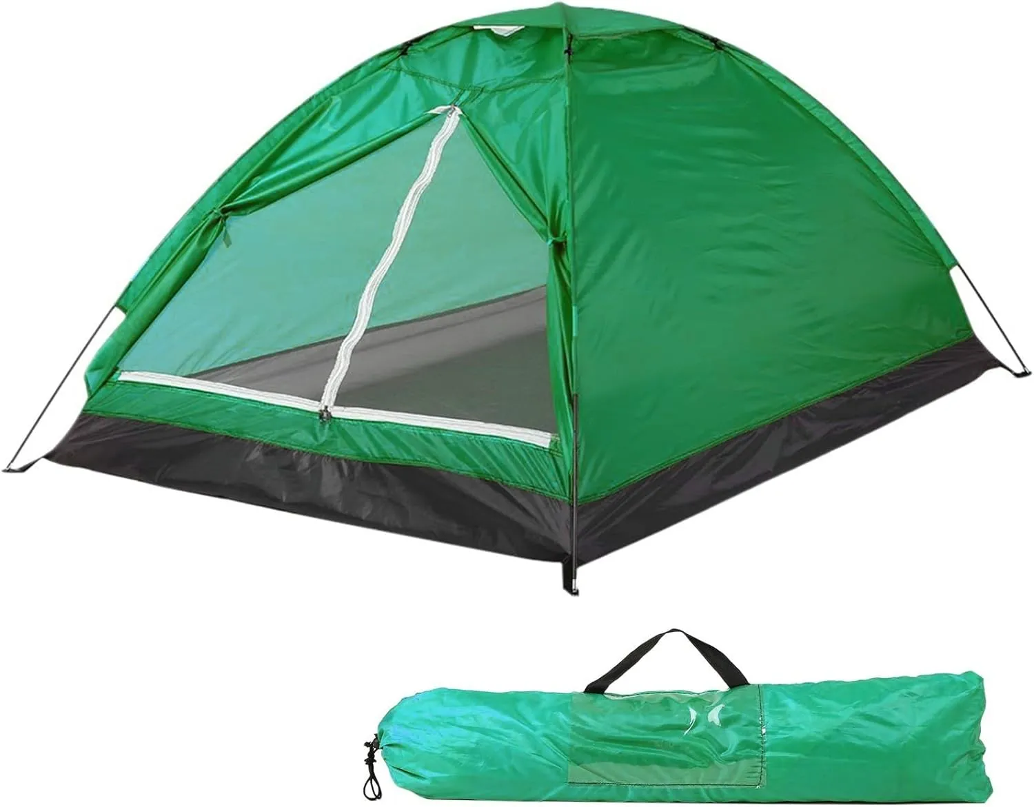 Camping Tent 2 Person, Waterproof Windproof Tent Portable Dome Tents with Dual-layer Door and Fiberglass Poles for Outdoor Camping Backpacking(Green)