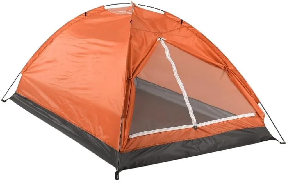 Camping Tent 2 Person, Waterproof Windproof Tent Portable Dome Tents with Dual-layer Door and Fiberglass Poles for Outdoor Camping Backpacking(Orange)