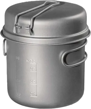 Camping Titanium Pot Cooking Utensils with Folding Handles BBQ Hiking Compact Travel Outdoor Cooking Pot Camping Cookware Set