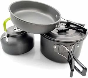 Camping Utensils Dishes Cookware Set Picnic Hiking Titanium Alloy Pot Outdoor Tourism Tableware