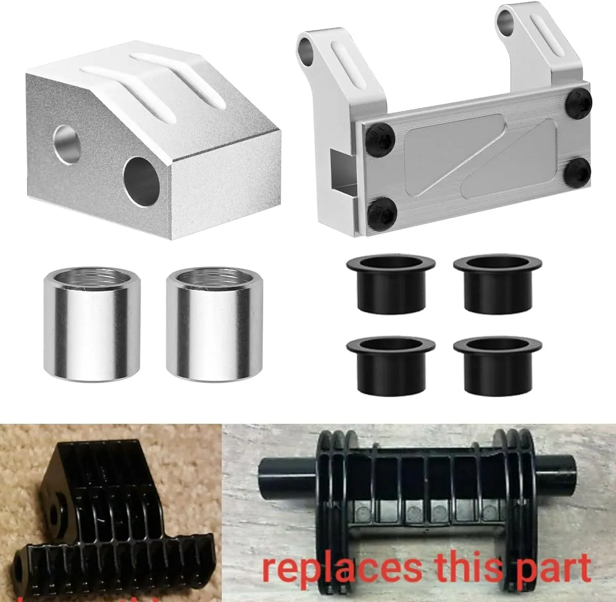 Canitu Metal Motor End Clevis Mount Toggle and Drive Toggle Bracket Fits for La-Z-Boy/for Lazyboy for Power Recliners, Includes 4 Elastic Wear Bushings, Upgraded Replacement Parts