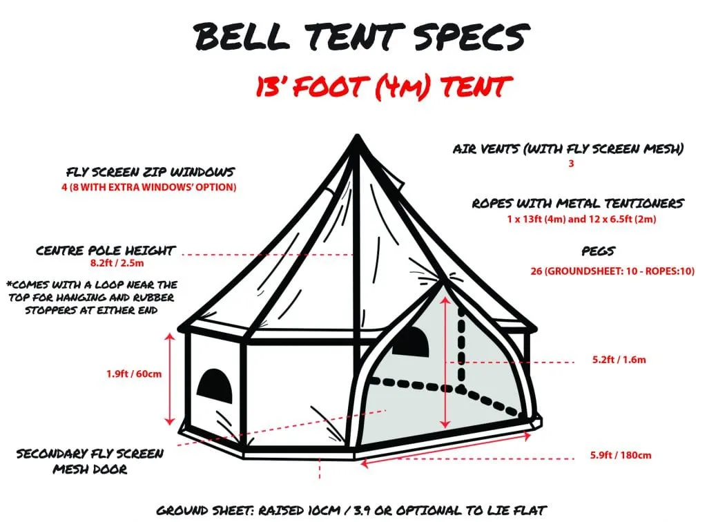 Canvas Bell Tent 13' (4 Meter)