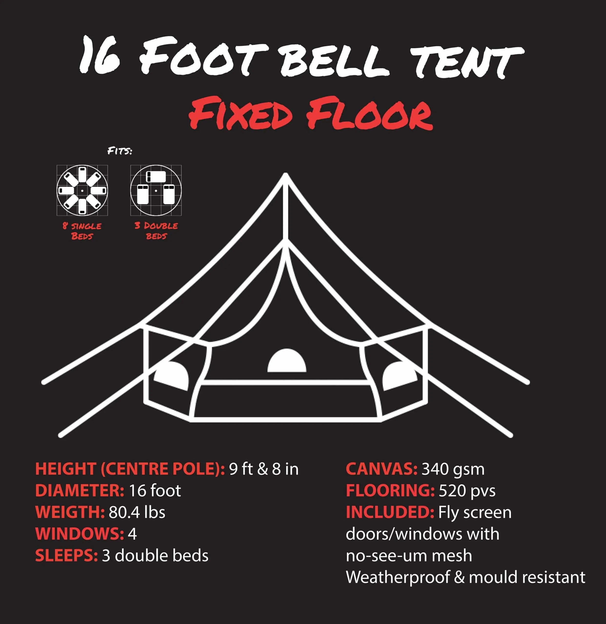 Canvas Bell Tent 16' (5 Meter)