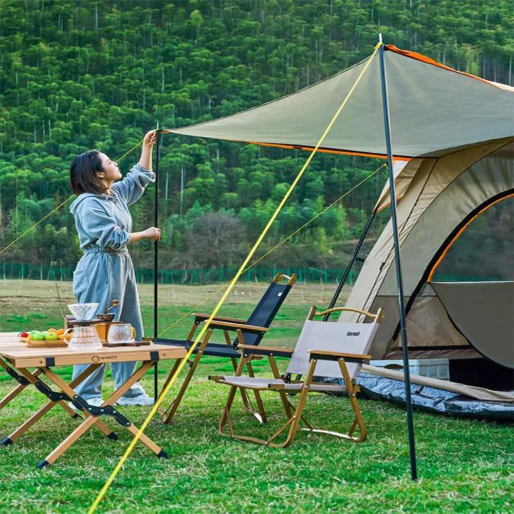 Canvas Bell Tent, Waterproof Breathable Wall Tent, Glamping Tent, Detachable Groundsheet for Camping Party,Outdoor Wind and Rain Resistant (Coffee B)