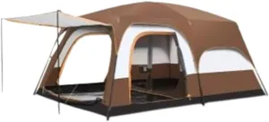 Canvas Bell Tent, Waterproof Breathable Wall Tent, Glamping Tent, Detachable Groundsheet for Camping Party,Outdoor Wind and Rain Resistant (Coffee B)