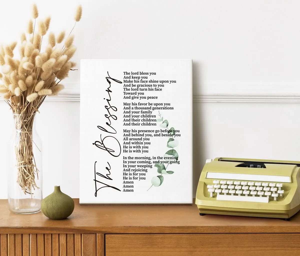 Canvas Wall Art Numbers 6:24-26, Song Lyrics Kari Jobe- The Blessing Elevation Worship Lyrics Wall Art Print, Bible Verse Inspirational Decor Wall Art, Christian Religious Scripture Wall Decor 12x15