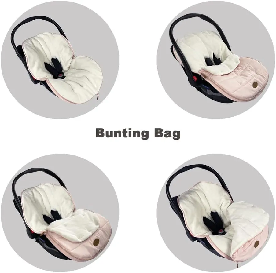 Car Seat Cover Carseat Bunting Bag Intergrated into 1,Waterproof Anti-Cold Winter Bassinet Stroller Car seat Sleeping Bag for Infant,0-12M