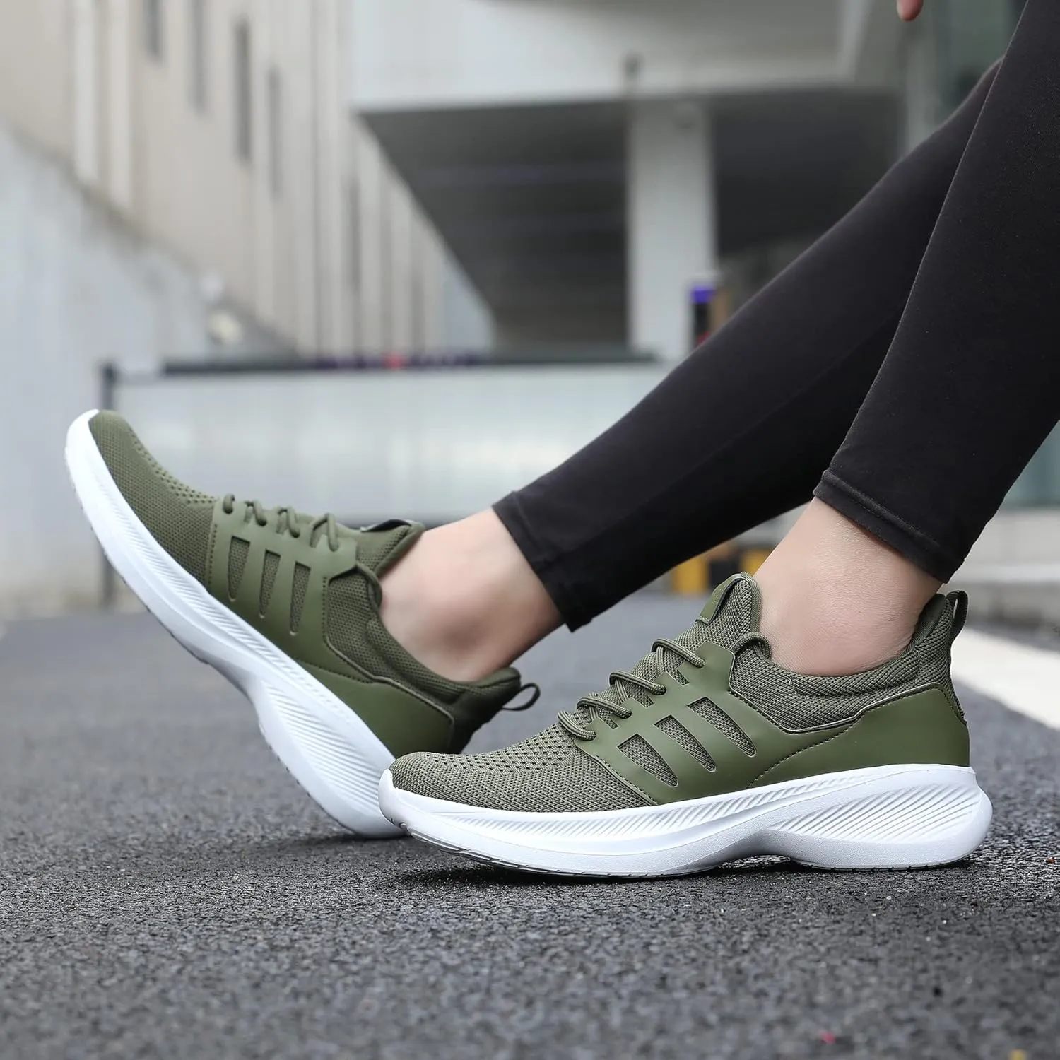 Casbeam Mens Running Shoes Comfortable Lightweight Breathable Walking Shoes Lace-up Shoes Mesh Workout Casual Sports Shoes