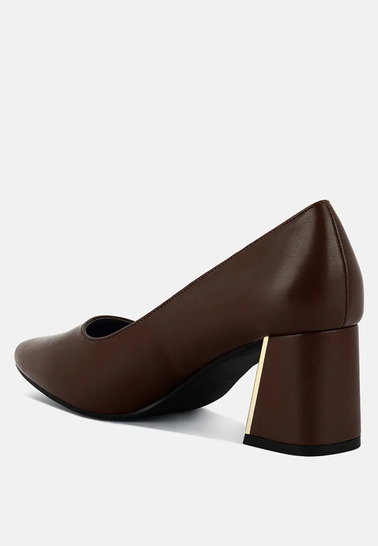 Casey Metallic Detail Block Heel Pumps By RAG