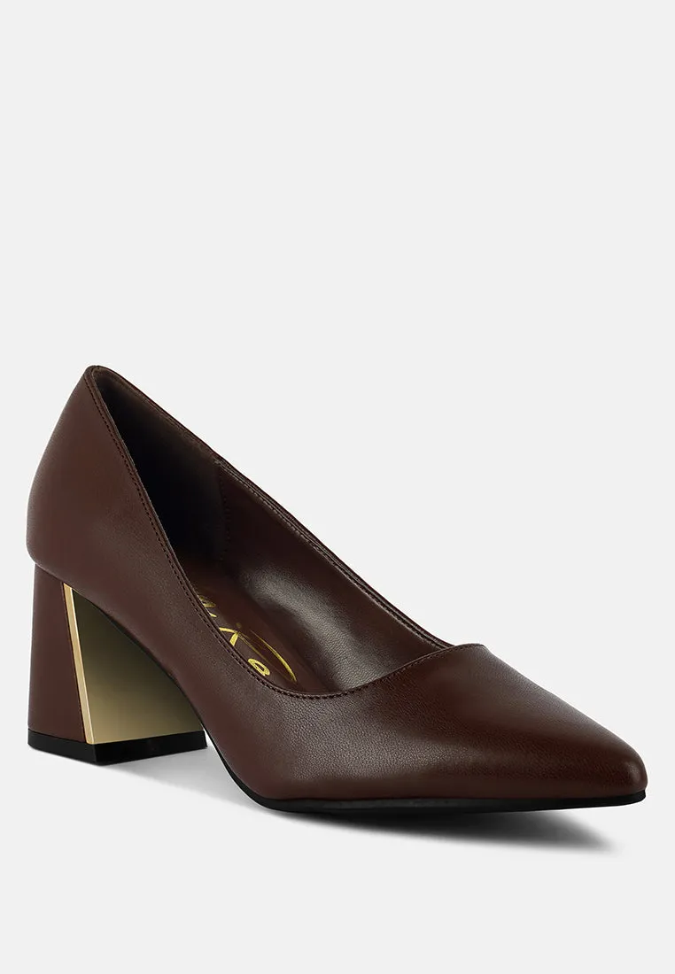 Casey Metallic Detail Block Heel Pumps By RAG