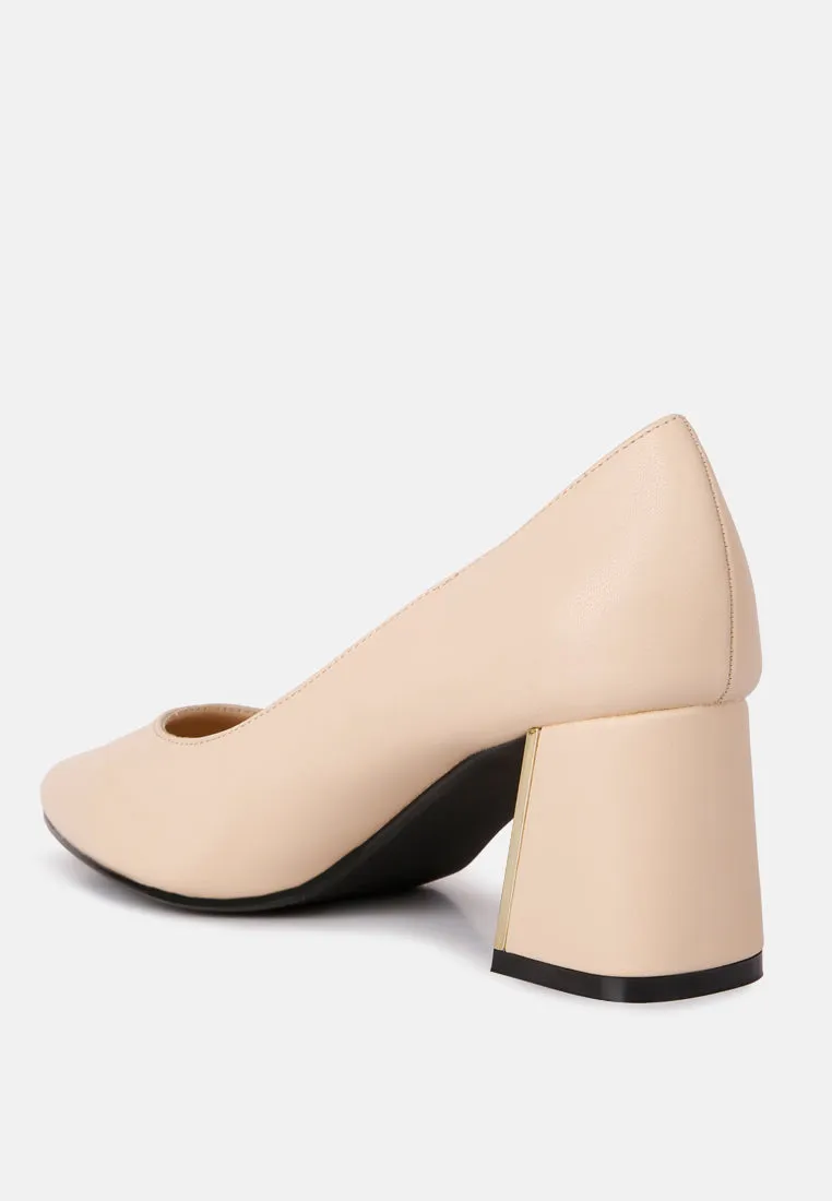 Casey Metallic Detail Block Heel Pumps By RAG