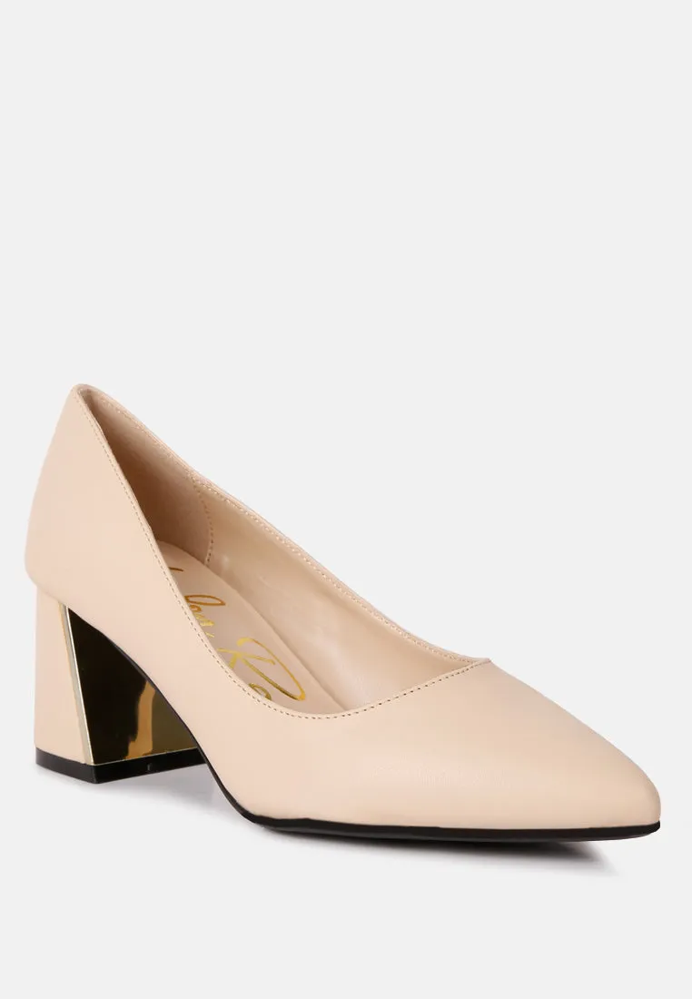 Casey Metallic Detail Block Heel Pumps By RAG