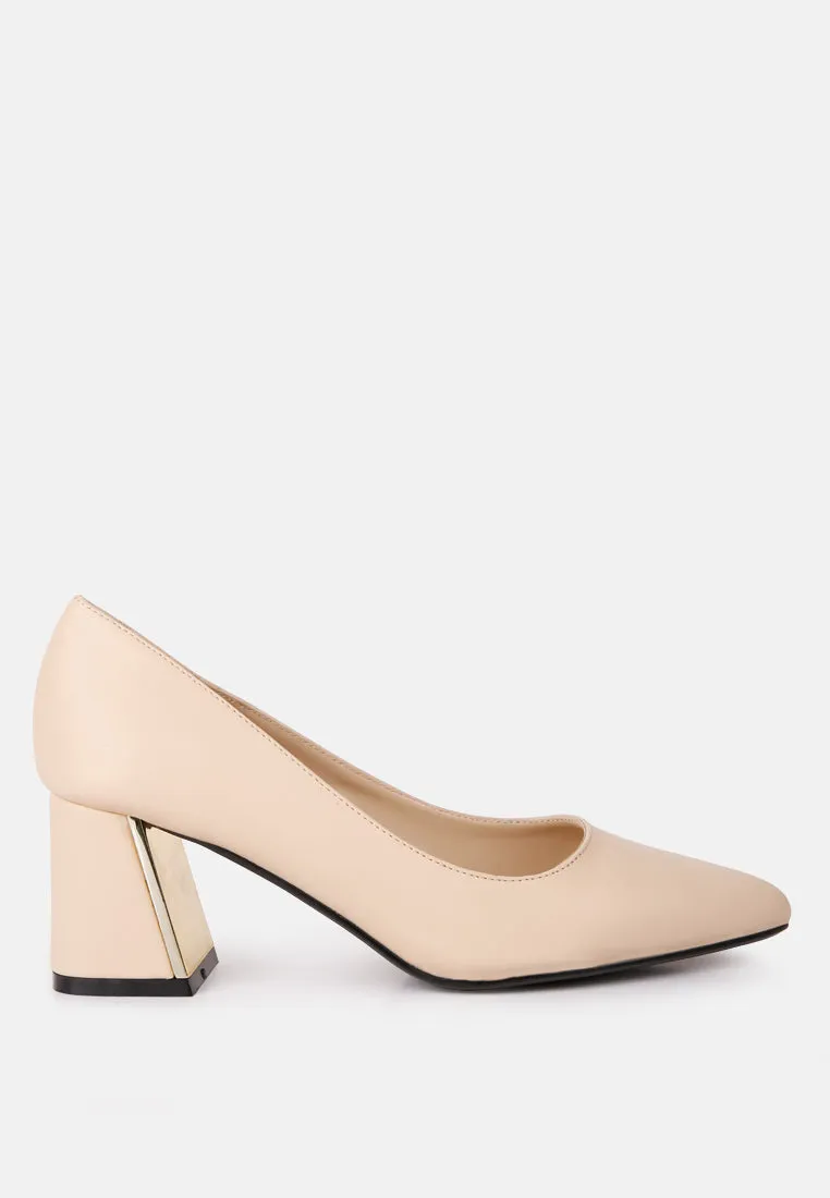 Casey Metallic Detail Block Heel Pumps By Ruw