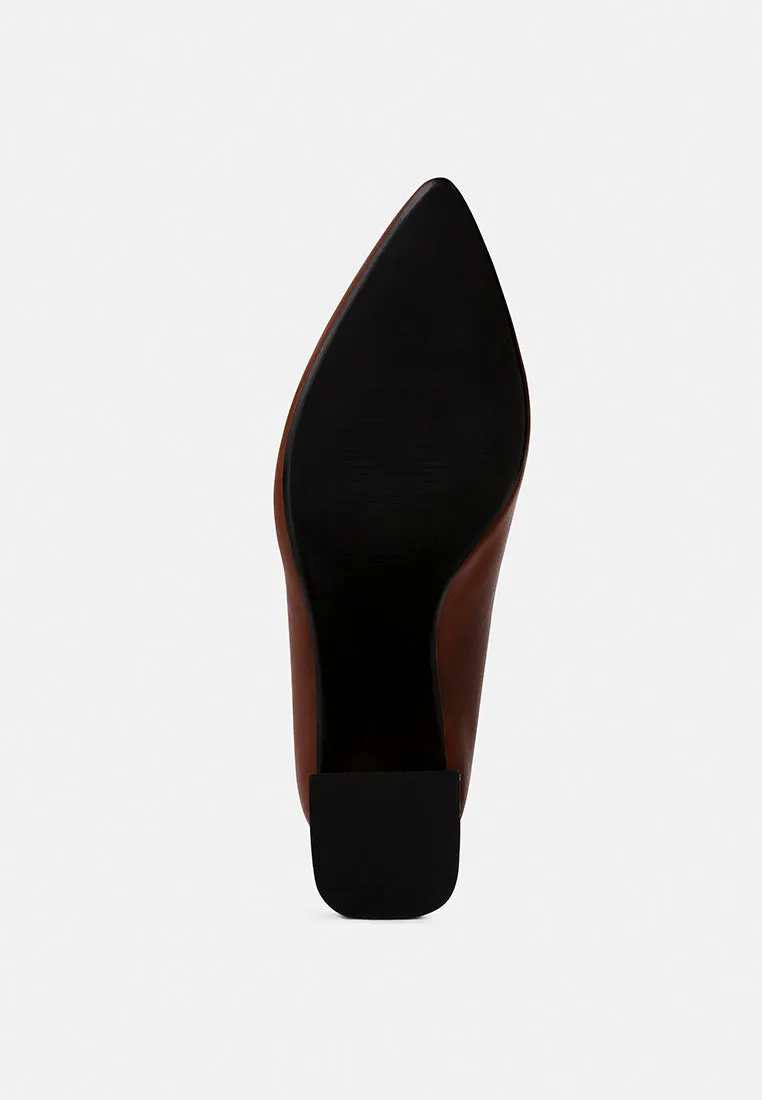 Casey Metallic Detail Block Heel Pumps By Ruw