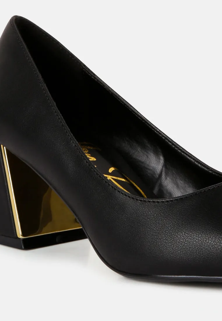 Casey Metallic Detail Block Heel Pumps By Ruw