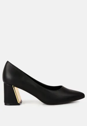 Casey Metallic Detail Block Heel Pumps By Ruw