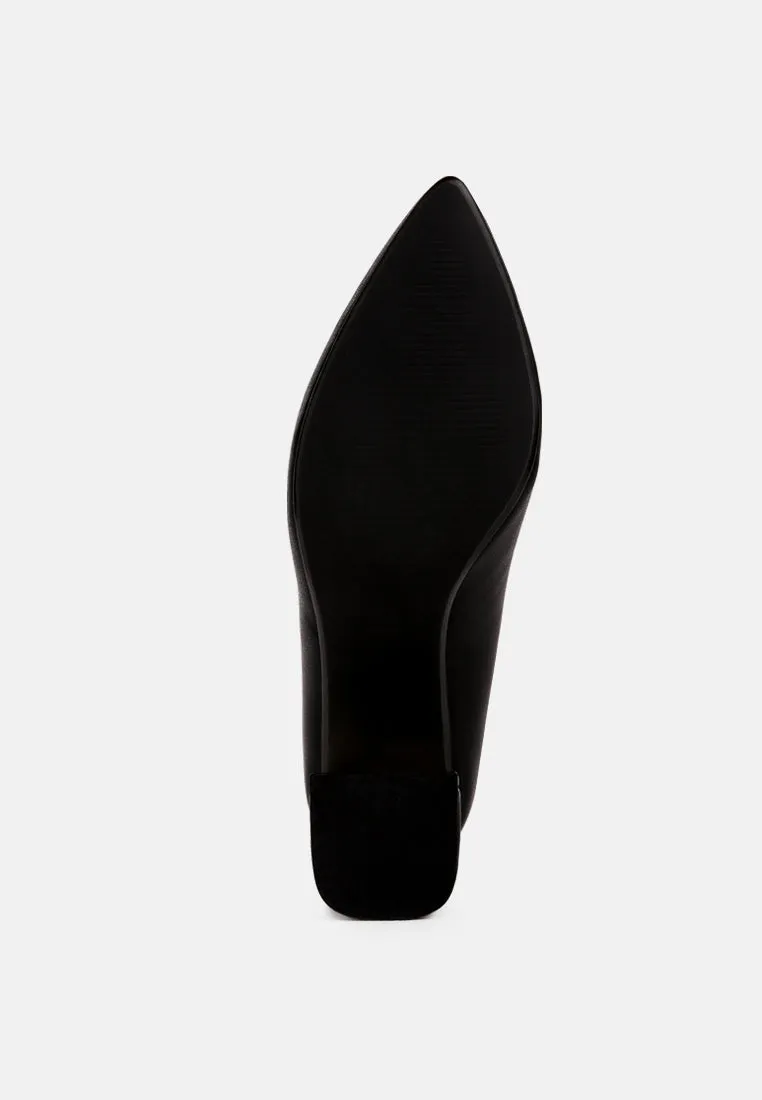 Casey Metallic Detail Block Heel Pumps By Ruw