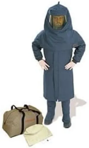 Cementex CL4CK-S0 Arc Flash Rated Task Wear Duffel Bag Kit with FR Treated Cotton Coveralls and Class 0 Gloves, Rating: 40 Calories, Color: Navy, Size: Small