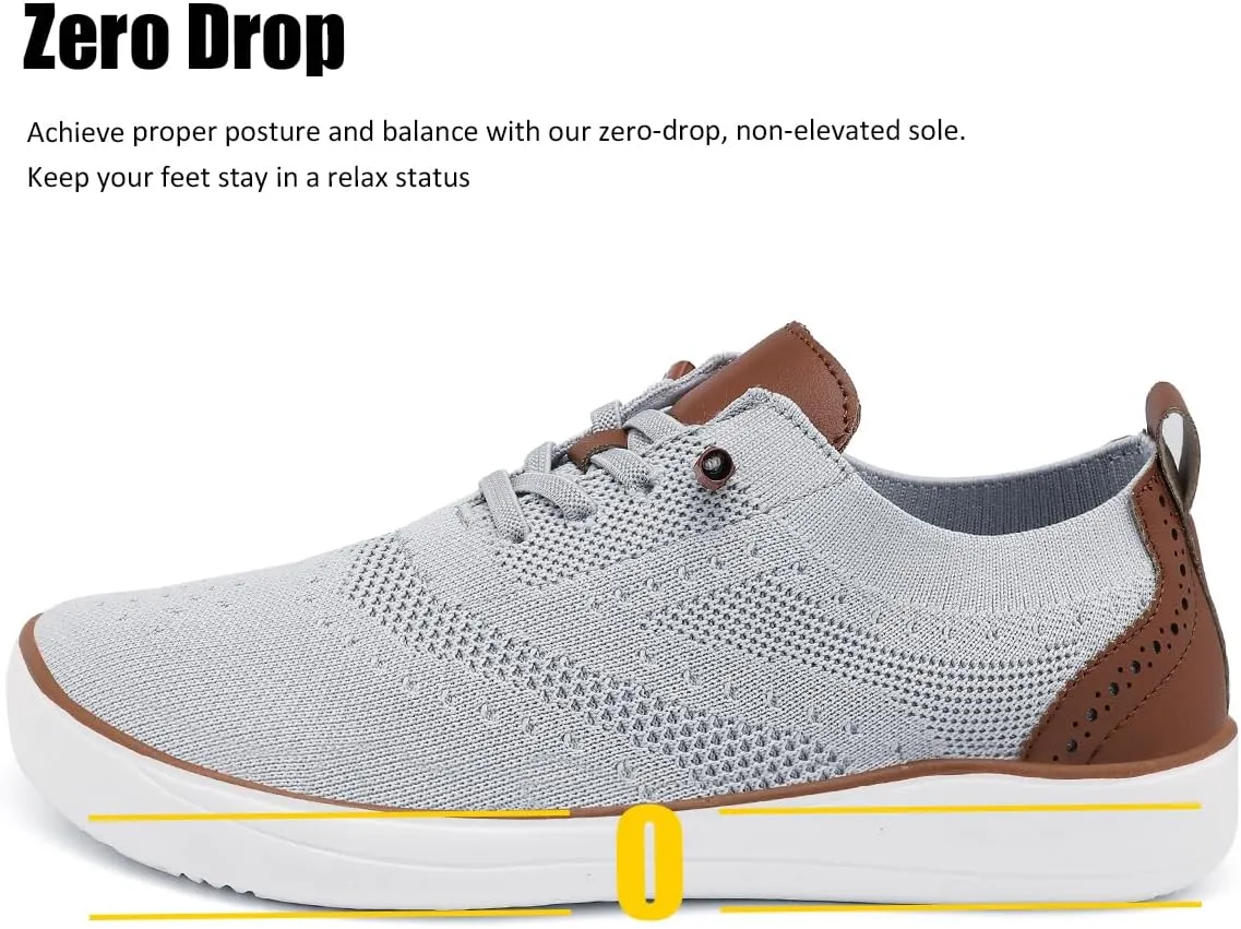 CFVKPT Mens Barefoot Dress Shoes Wide Toe Box Zero Drop Oxfords Shoes Business Casual Sneakers Size 6.5-12