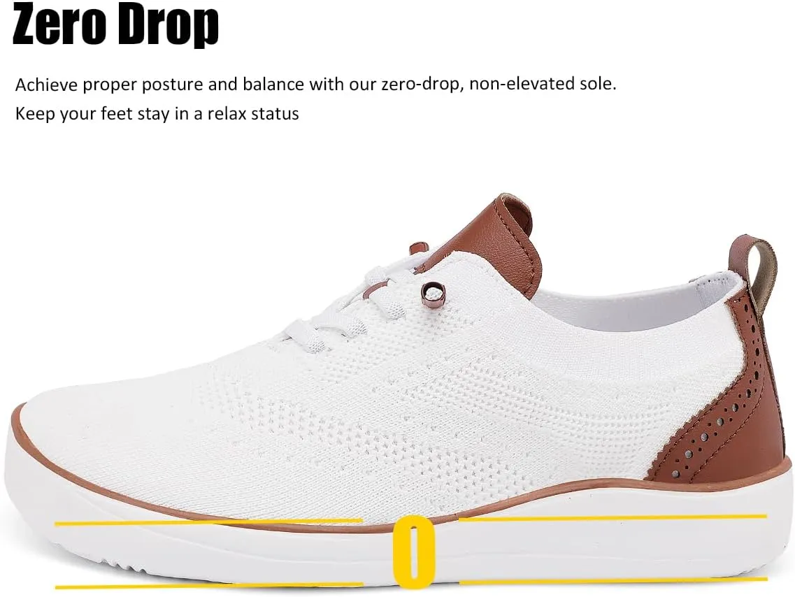 CFVKPT Mens Barefoot Dress Shoes Wide Toe Box Zero Drop Oxfords Shoes Business Casual Sneakers Size 6.5-12