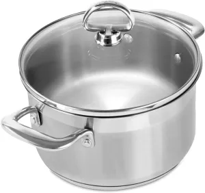 Chantal Induction 21 Steel Soup Pot with Glass Tempered Lid (2-Quart)