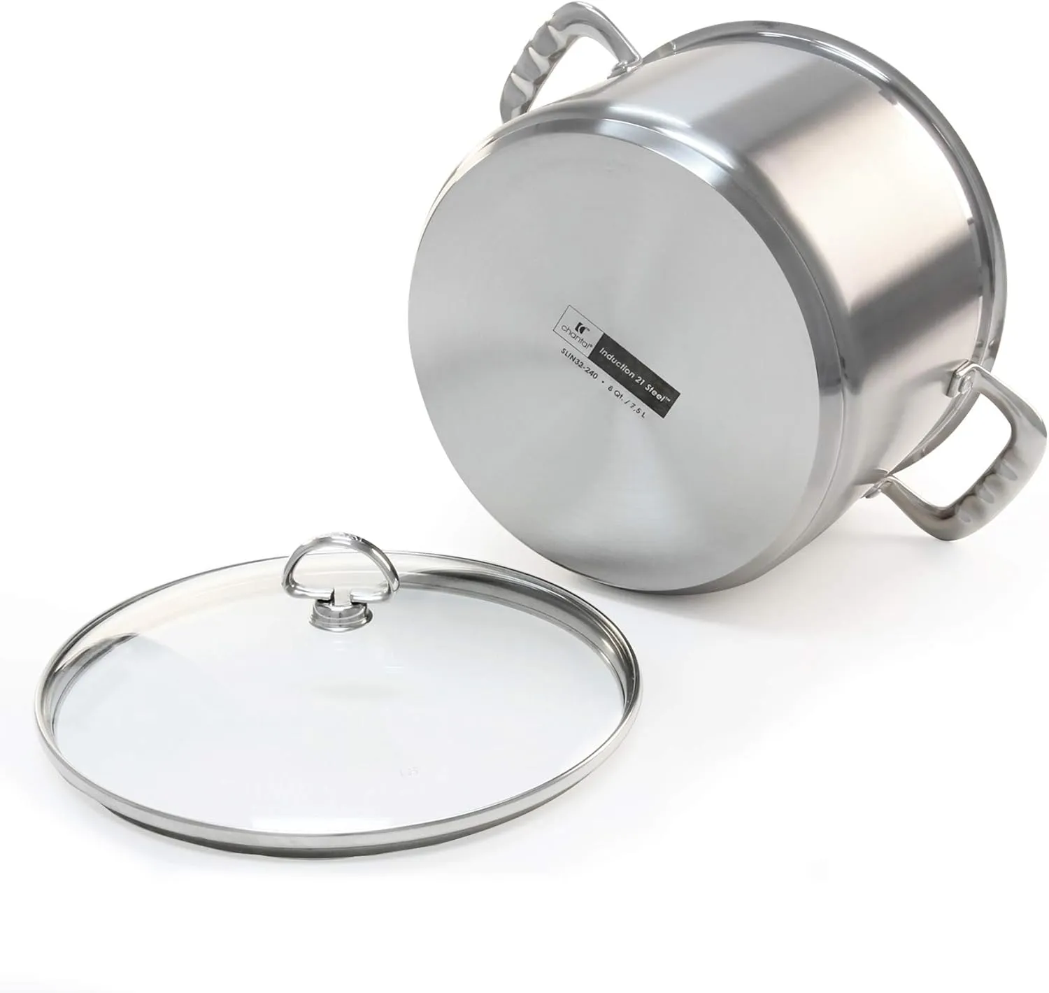 Chantal SLIN33-240 Induction 21 Steel Stockpot with Glass Tempered Lid (8-Quart)