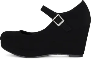 Chariot & Co: Nova - Womens Mary Jane Platform Wedge Pumps Comfort Cushion Ankle Strap Office Party Dress Shoes