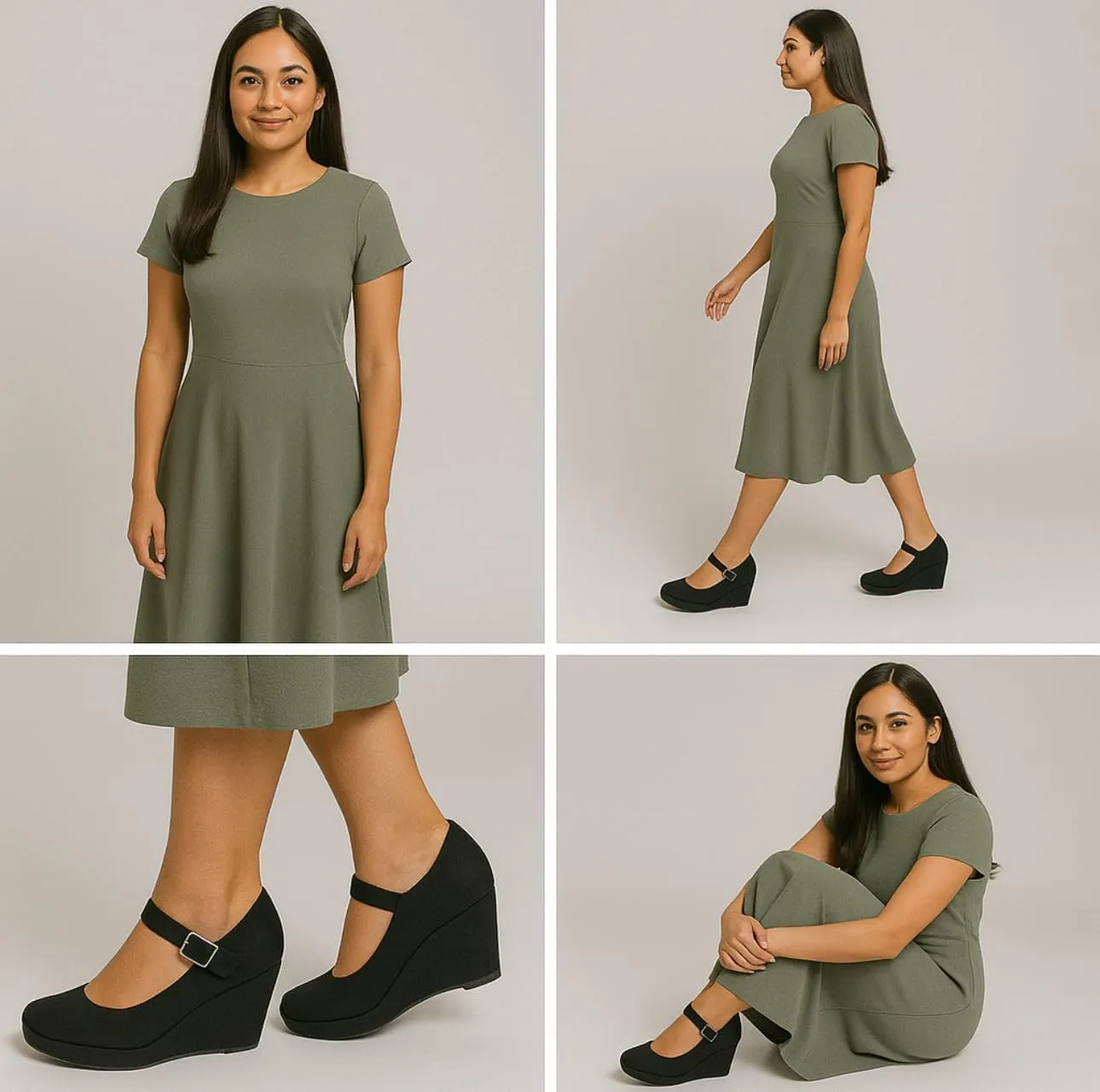 Chariot & Co: Nova - Womens Mary Jane Platform Wedge Pumps Comfort Cushion Ankle Strap Office Party Dress Shoes