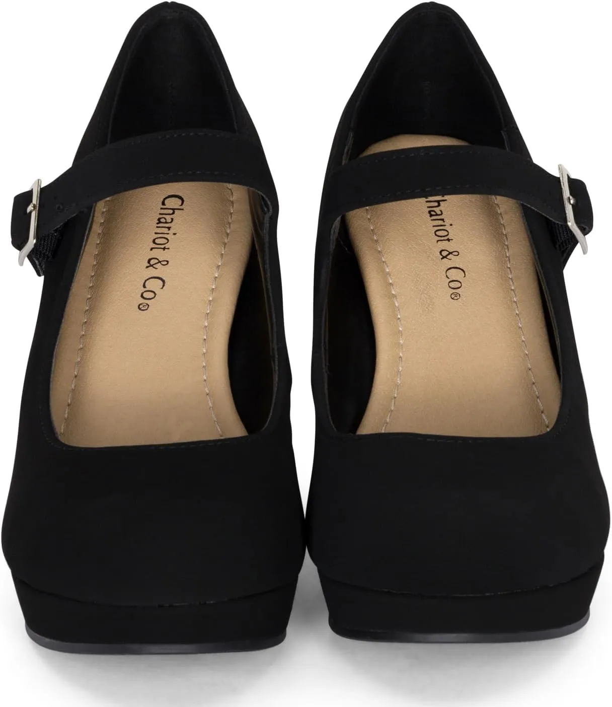 Chariot & Co: Nova - Womens Mary Jane Platform Wedge Pumps Comfort Cushion Ankle Strap Office Party Dress Shoes