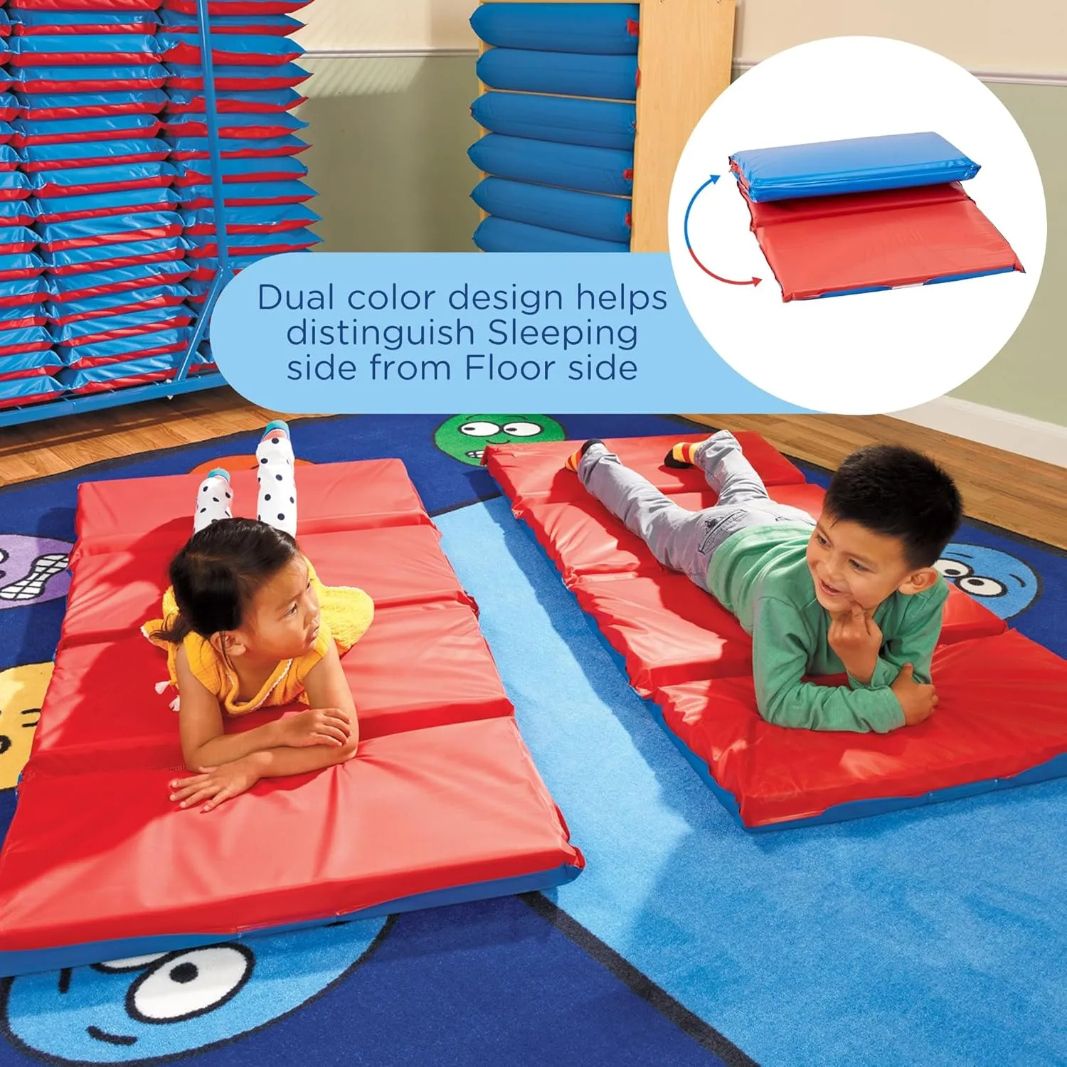 Children's Factory Tough Duty, Angels Rest, Pillow Folding, Economy, Super, Rainbow and Woodland Nap Mats