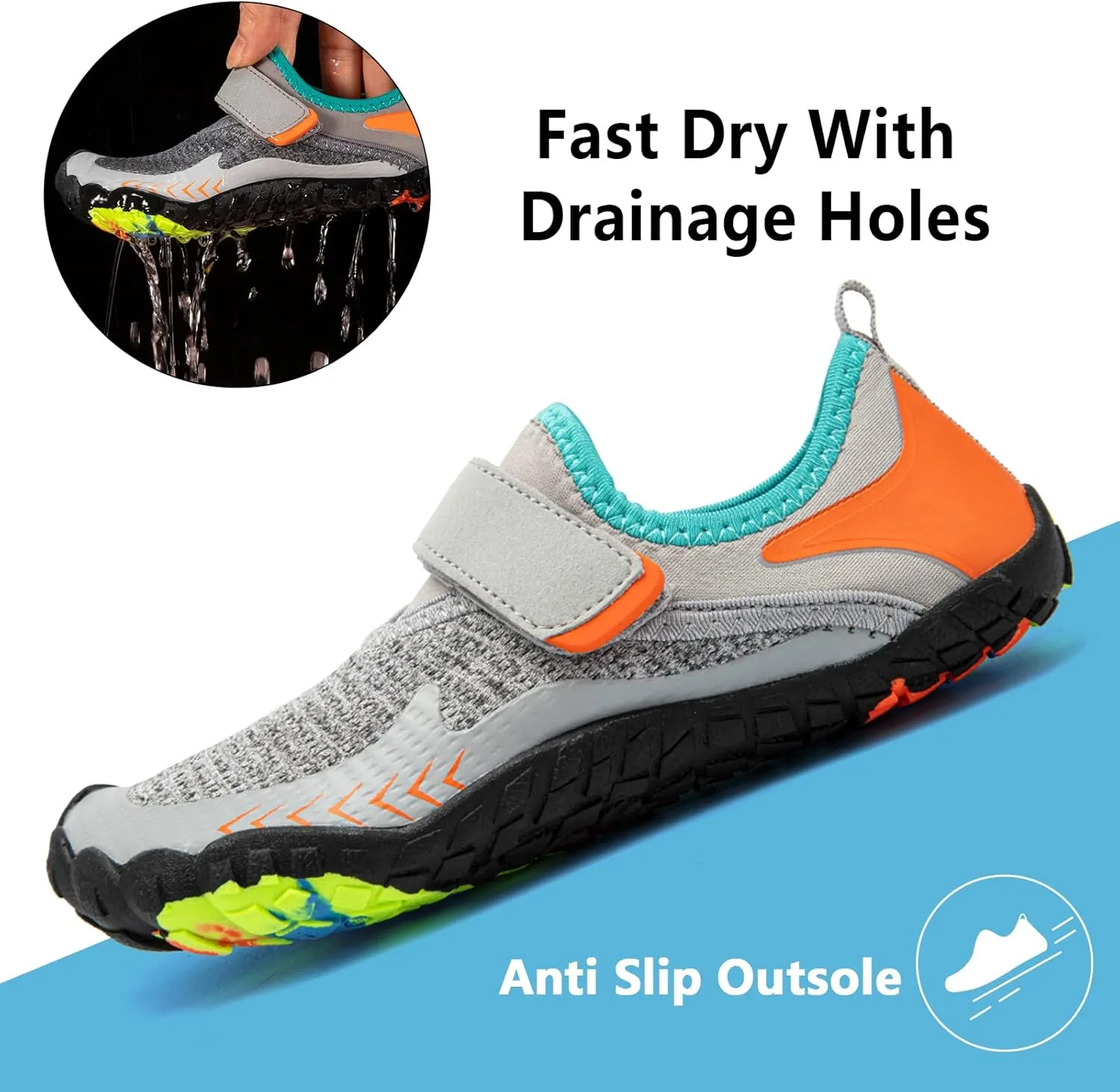 CIOR Boys & Girls Water Shoes Sports Aqua Athletic Sneakers Lightweight Sport Shoes(Toddler/Little Kid/Big Kid)