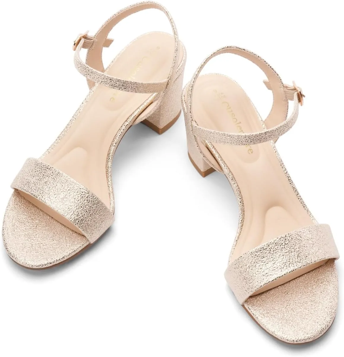 Classic Block Heel Sandals for Women, Comfortable Open Toe Low Chunky Heels [Size Runs Small, 1 Size Up]